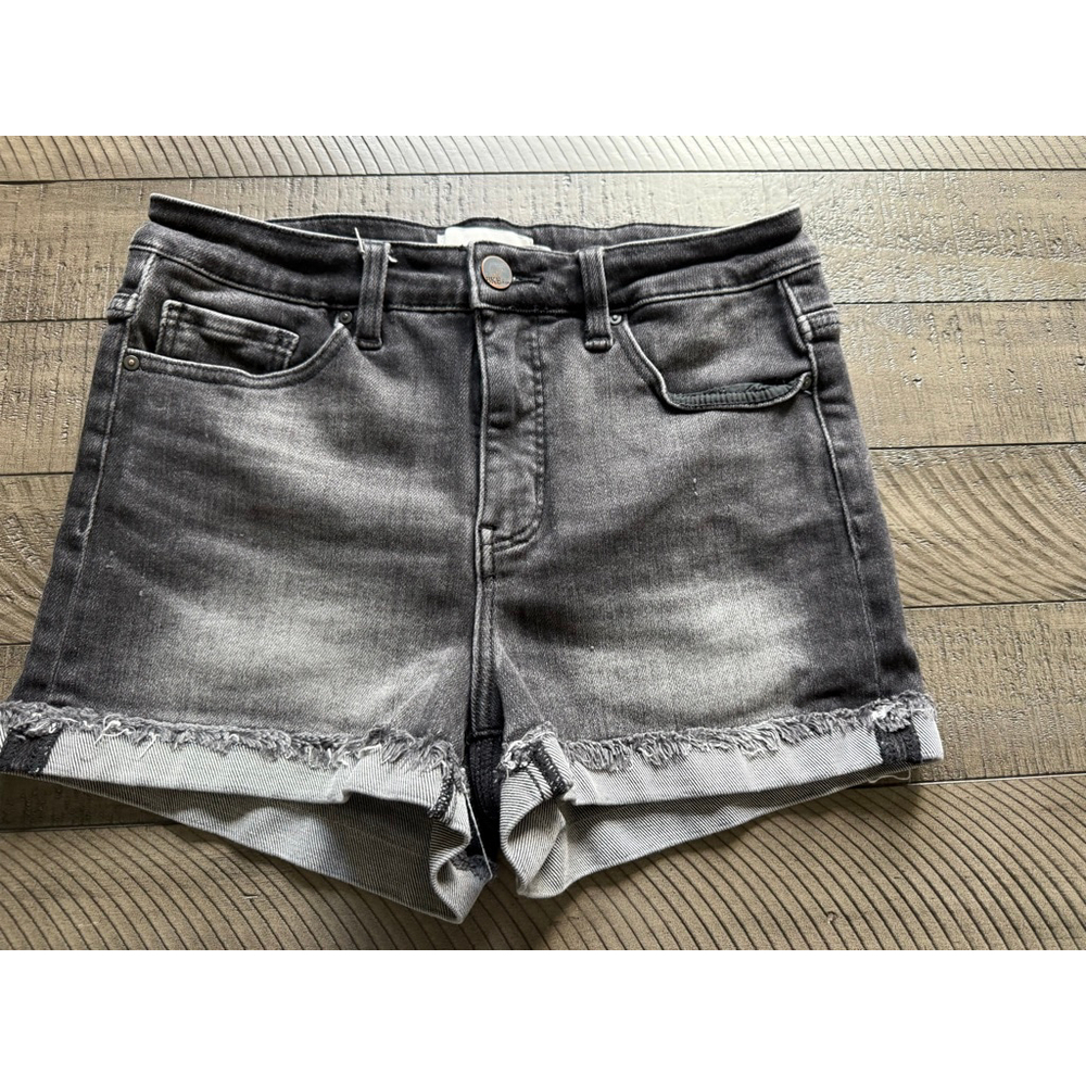 BKE Parker Black Denim Shorts Size 27 Women’s Cutoff Frayed Hem Mid Rise Jean